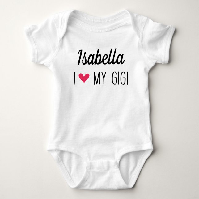 Body Para Bebê Amor personalizado de I meu GiGi (Frente)