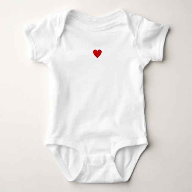Body Para Bebê Amor Personalizado Moderno, Vermelho e Branco (Frente)