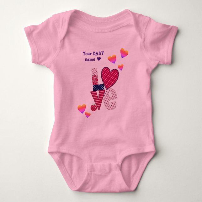 Body Para Bebê AMOR Personalizado - NAMORADOS DE BEBÊ PEQUENO (Frente)