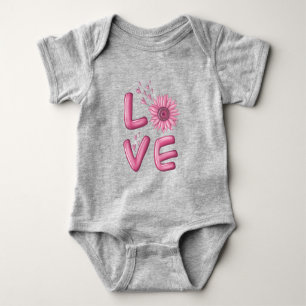 Body Para Bebê Amor, Rosa, Girassol, Bebê