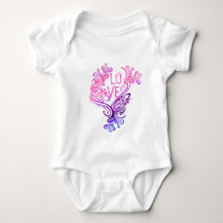 Body Para Bebê Amor roxo e rosa