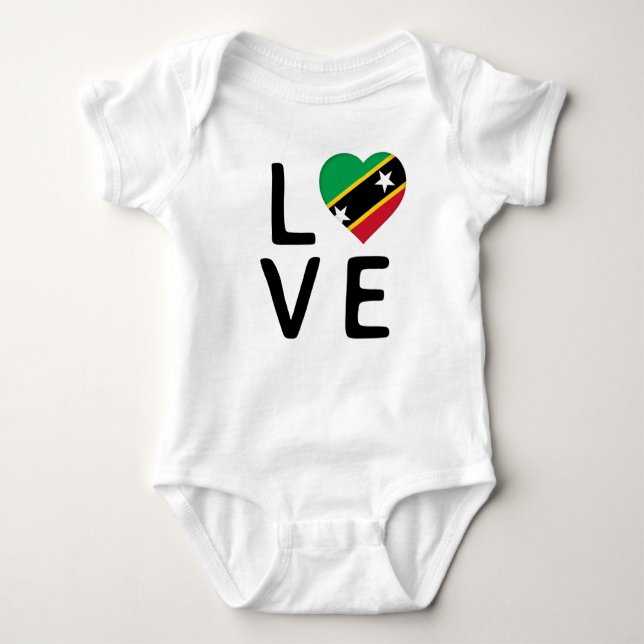 Body Para Bebê Amor - Santo Kitts e Nevis Flag (Frente)