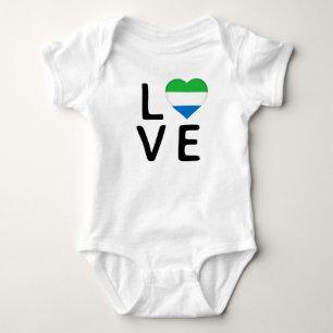 Body Para Bebê Amor - Serra Leoa Bandeira