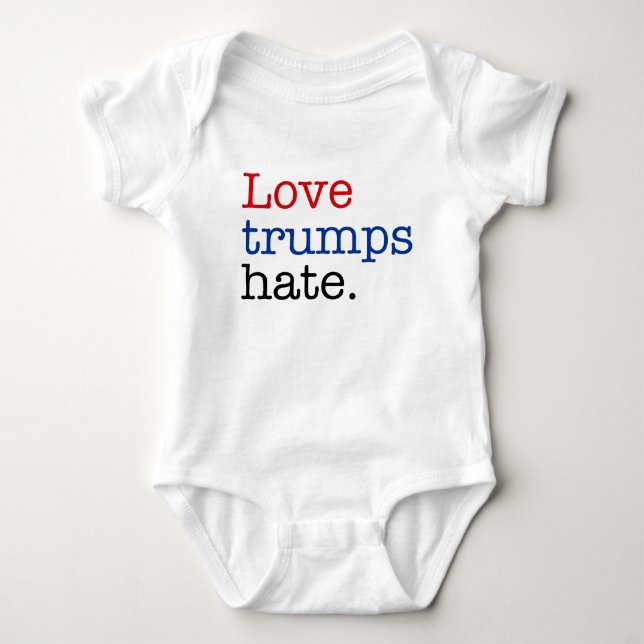 Body Para Bebê Amor Trumps Ódio (Frente)