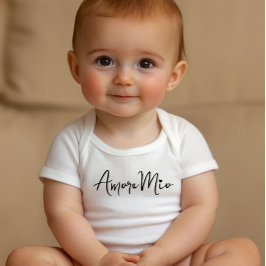 Body Para Bebê Amore Mio Chic Black Script on White