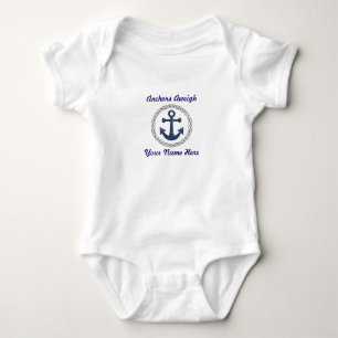 Body Para Bebê Âncoras 1 Aweigh personalizado