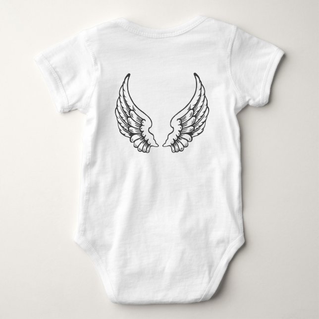Body Para Bebê Angel Wings Baby Bodface Black (Verso)