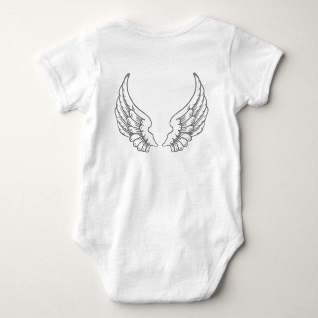 Body Para Bebê Angel Wings Baby Bodface Grey (Verso)