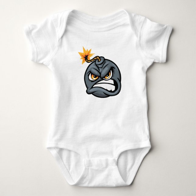 Body Para Bebê Angry Bomb Cartoon Baby Bodysuit (Frente)