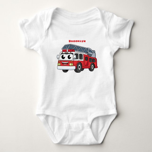 Body Para Bebê Animação de bombeiros felizes (Frente)