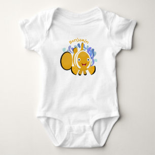 Body Para Bebê Animação de marisco feliz e bonito