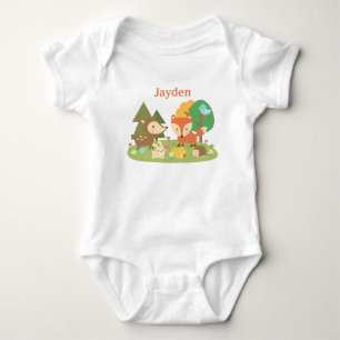 Body Para Bebê Animais da Floresta Coloridos e Fofos para Bebês