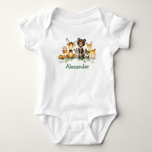 Body Para Bebê Animais da Floresta Florestal da Água