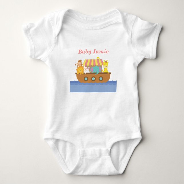 Body Para Bebê Animais Fofos, Arca de Noé, para bebês (Frente)