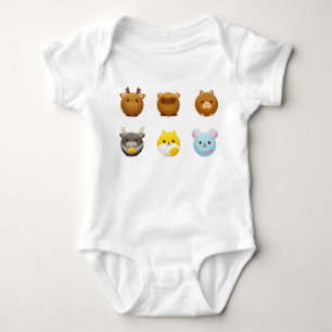 Body Para Bebê Animais redondos Kawaii