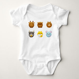 Body Para Bebê Animais redondos Kawaii