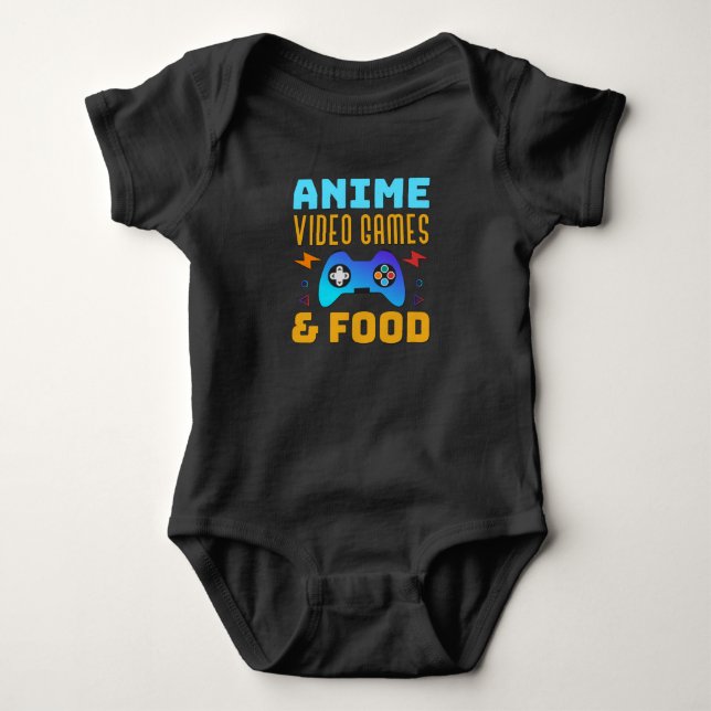 Body Para Bebê Anime, Videos games e Comida | Design adorável (Frente)