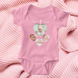 Body Para Bebê Aniversário com a idade da foto colagem bebê bebez