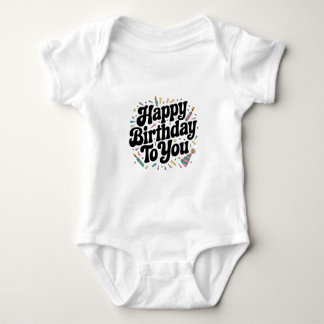 Body Para Bebê Aniversário Confetes Retrô