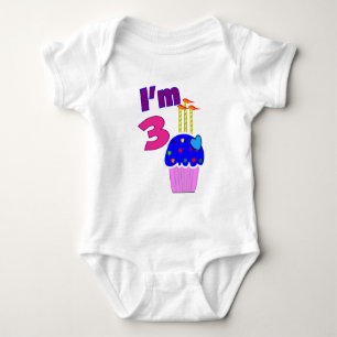 Body Para Bebê Aniversário da criança "eu sou 3"---Design
