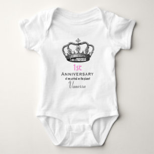 Body Para Bebê Aniversário da rua Aniversário da Princesa Funny V