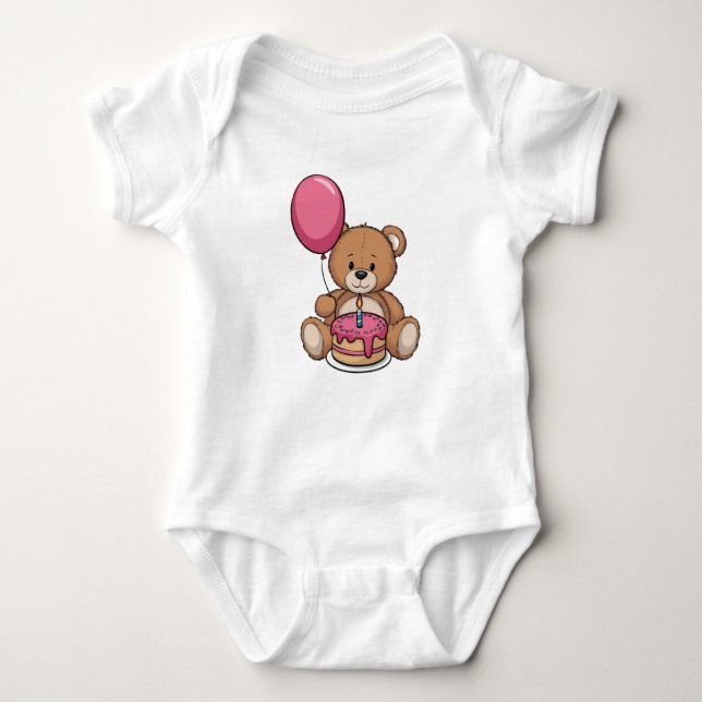 Body Para Bebê Aniversário de 1 ano em design minimalista (Frente)