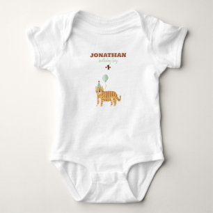 Body Para Bebê Aniversário de Animais Selvagens Cutes