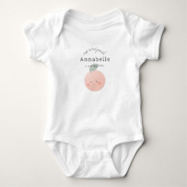 Body Para Bebê Aniversário de Menina Fofa Kawaii Pêssegos e Creme
