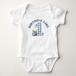 Body Para Bebê Aniversário de Um Ano da Blueberry Berry