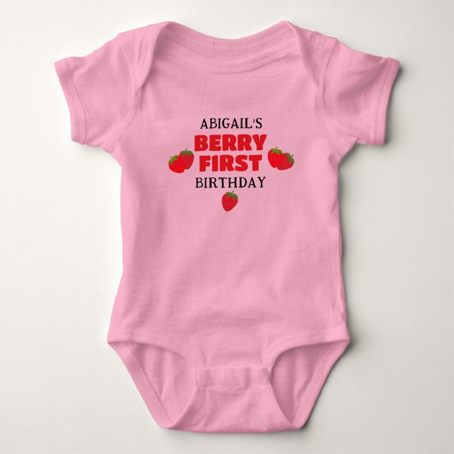 BODY PARA BEBÊ ANIVERSÁRIO DE UM ANO DE BERRY (Frente)