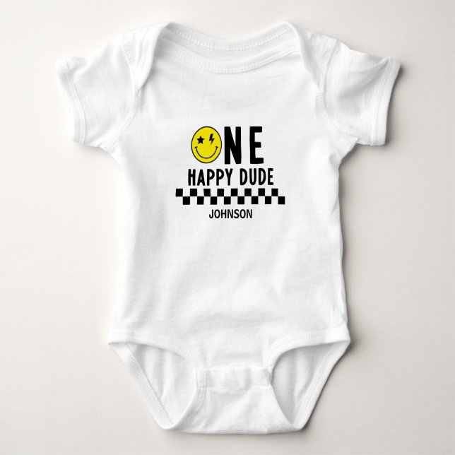 Body Para Bebê Aniversário de Um Cara Feliz (Frente)