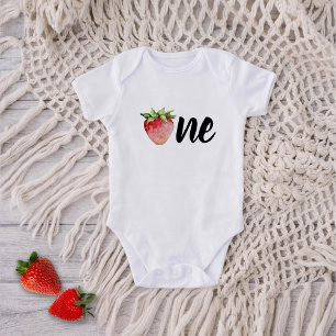 Body Para Bebê Aniversário de um Morango