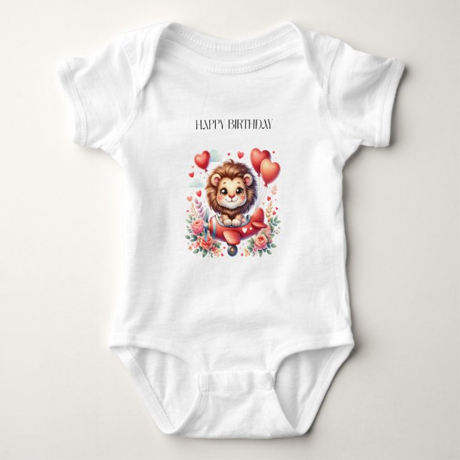 Body Para Bebê Aniversário do Leão Voador (Frente)