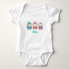 Body Para Bebê Aniversário do Pinguim no Inverno Mágico