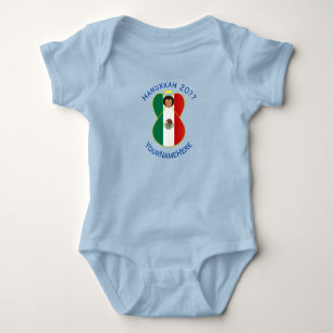 Body Para Bebê Anjo Mexicano Bandeira Hanukkah Menino Personaliza