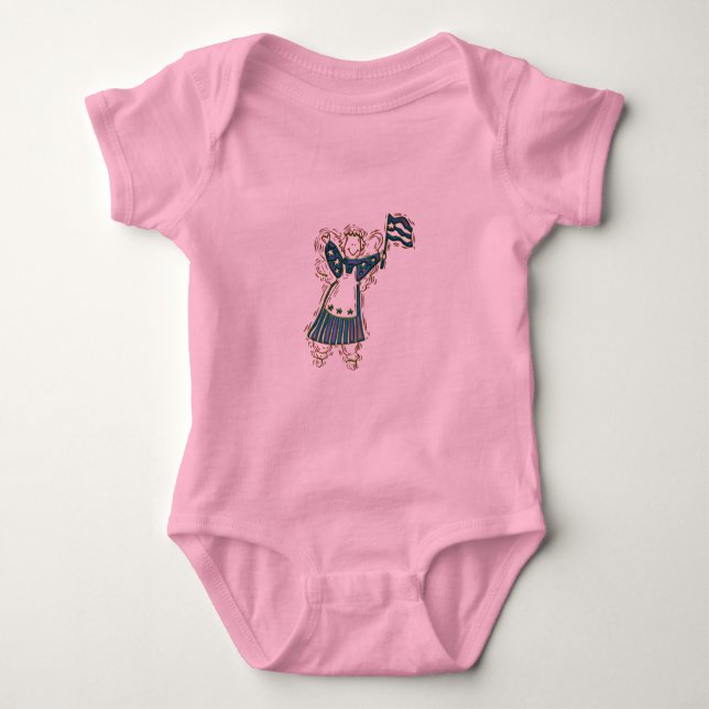 Body Para Bebê Anjo Patriótico (Frente)