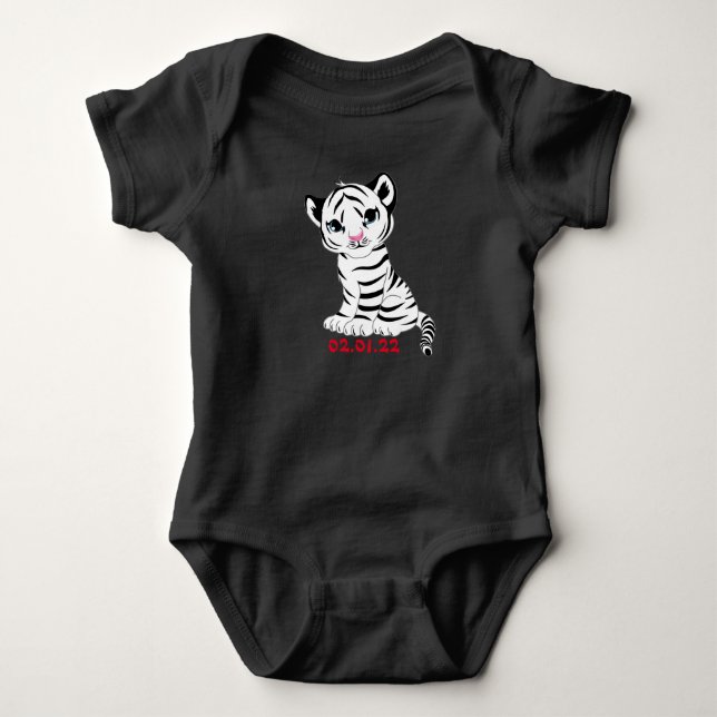 Body Para Bebê Ano do Bebê Tiger Bebê Roupa de Bebê (Frente)