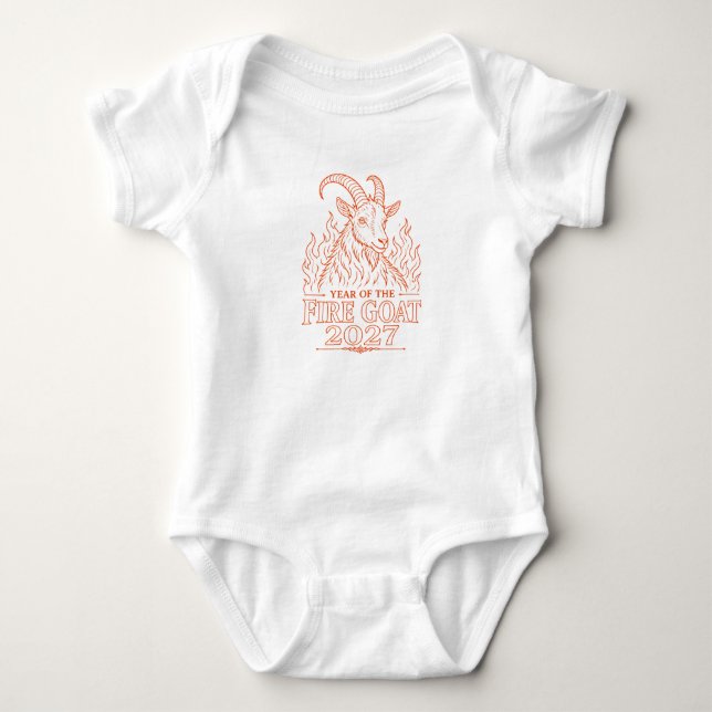 Body Para Bebê Ano do Bode de Fogo 2027 (Frente)
