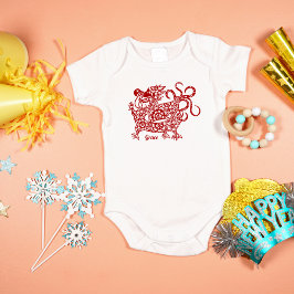 Body Para Bebê Ano Novo do Dragão Lunar