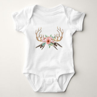 Body Para Bebê Antler Floral Baby Outfit