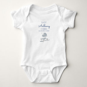 Body Para Bebê Anunciante personalizado do Sobrenome, carrinho de