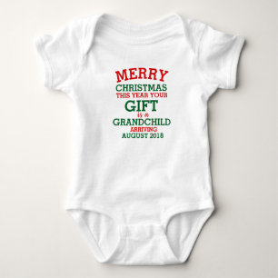 Body Para Bebê Anúncio da gravidez do Natal - bebê do Natal
