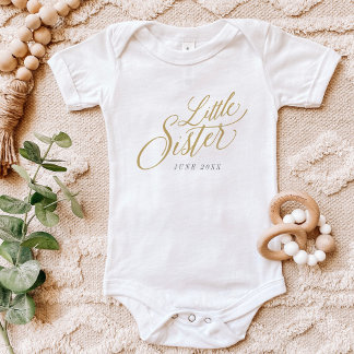 Body Para Bebê Anúncio de Data de Vencimento Personalizada da Irm