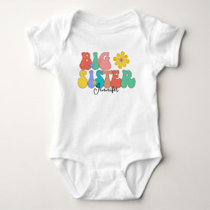 Body Para Bebê Anúncio de Gravidez da Irmã Mais Velha Groovy Pers