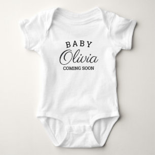 Body Para Bebê Anúncio de Gravidez de Nome Personalizado