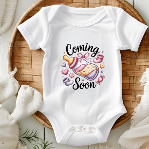 Body Para Bebê Anúncio de Gravidez Imagem GIF de Chá de Bebê Em B