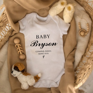 Body Para Bebê Anúncio de gravidez personalizado chegando em brev