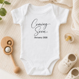 Body Para Bebê Anúncio de Gravidez Personalizado Minimalista Já V