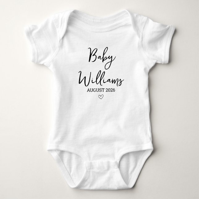 Body Para Bebê Anúncio de Gravidez Personalizado Revelação  (Frente)