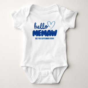 Body Para Bebê Anúncio de Revelação do Bebê Olá Memaw